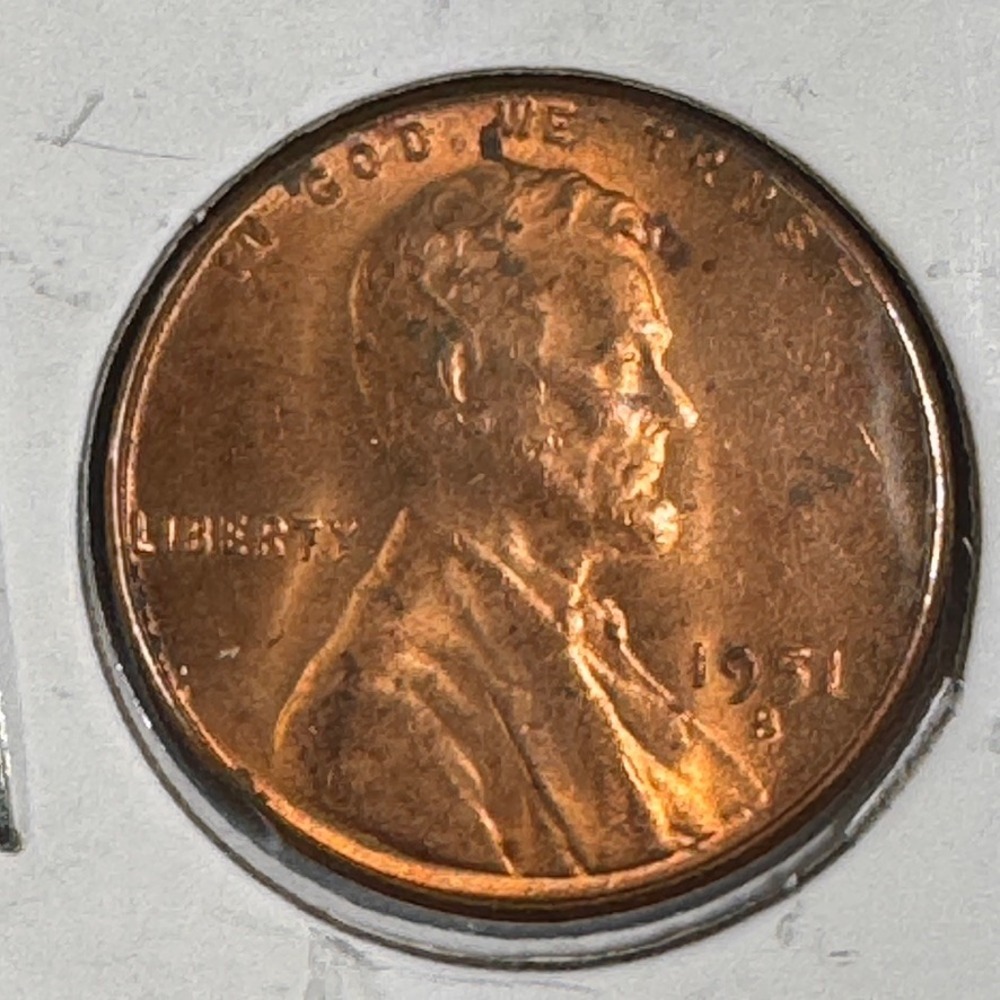 1951-S Lincoln Wheat Cent Penny San Francisco Mint US Coin 1c Wheatback Red